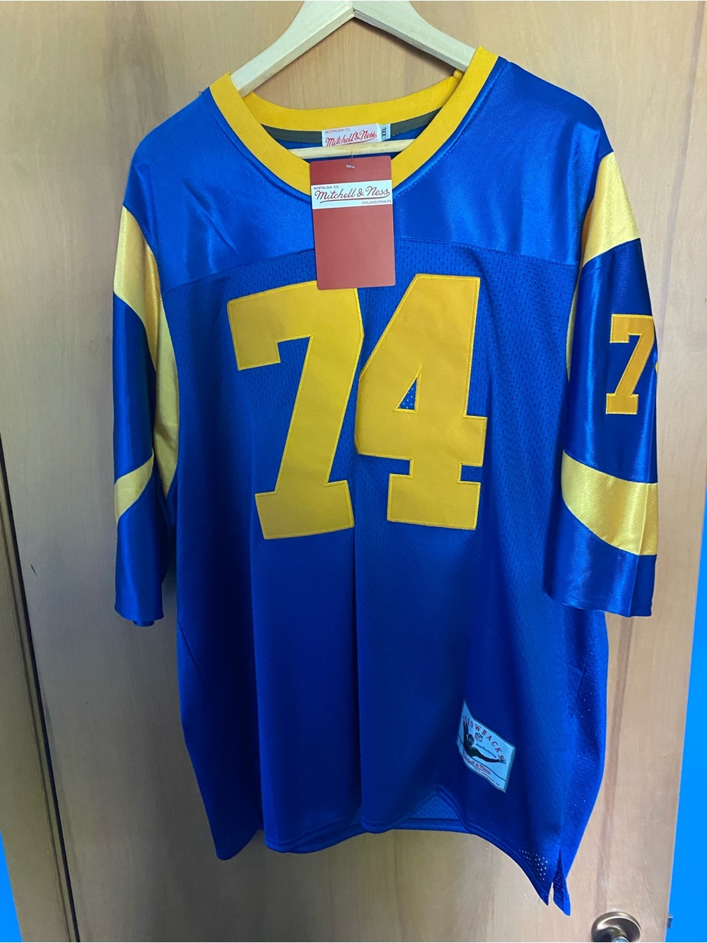 Mitchell & Ness Los Angeles Rams Merlin Olsen #74 Throwback Football Jersey